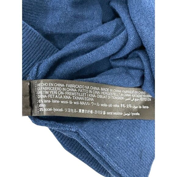 Massimo Dutti Womens Sweater S Small Blue Wool Cashmere Mock Neck NWOT - Picture 6 of 8